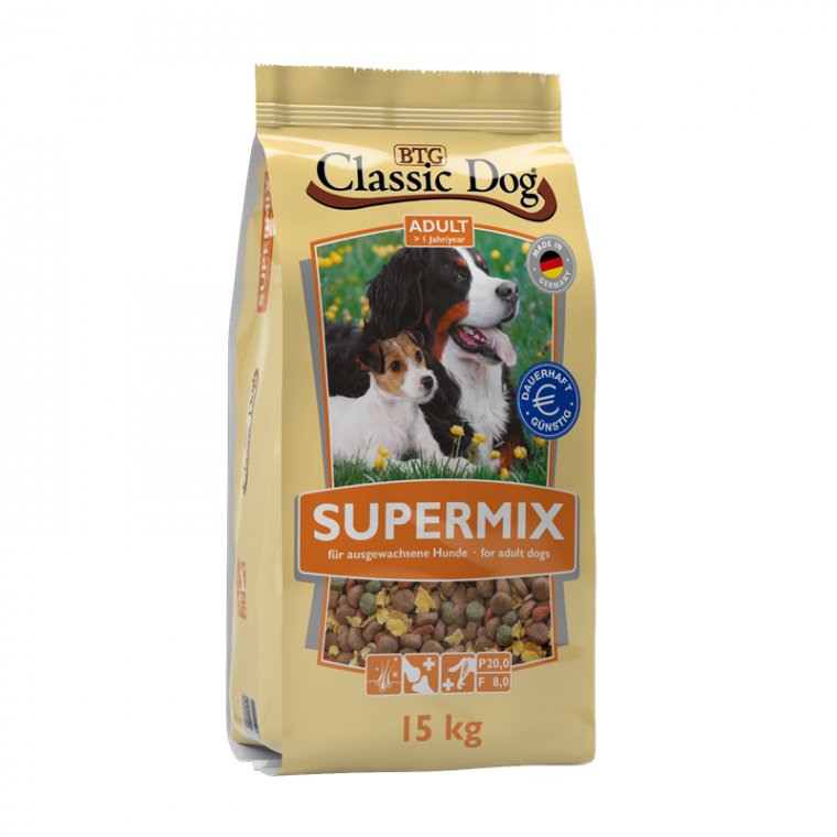Classic Dog Supermix Hundefutter – 15 Kg Sack, Vollnahrung Für Ausgewachsene Hunde
